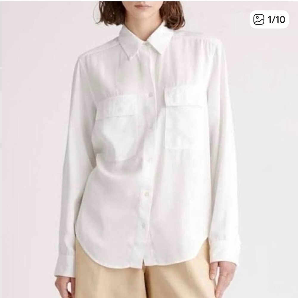 Quince Vintage Wash Tencel Utility Shirt, EUC, M